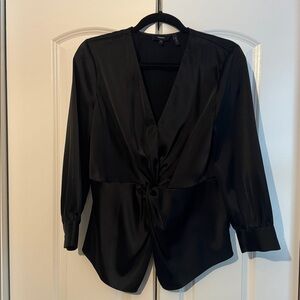 Theory Black Satin Top